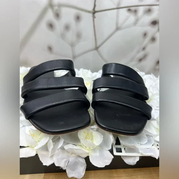 Vince leather Black Triple-Band Slide Sandals - Picture 5 of 8